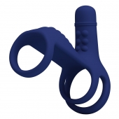 Синяя вибронасадка на пенис Vibrating Penis Sling - Baile - в Комсомольске-на-Амуре купить с доставкой