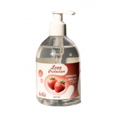 Лубрикант на водной снове Love Protection Strawberry с ароматом клубники - 300 мл. - Lola Games - купить с доставкой в Комсомольске-на-Амуре