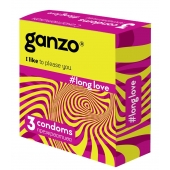 Презервативы с анестетиком для продления удовольствия Ganzo Long Love - 3 шт. - Ganzo - купить с доставкой в Комсомольске-на-Амуре