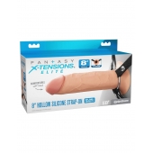 Полый страпон на ремнях 8’’ Hollow Silicone Strap-on - Pipedream - купить с доставкой в Комсомольске-на-Амуре