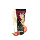 Массажный крем для тела с ароматом клубники и шампанского Sparkling Strawberry Wine - 200 мл. - Shunga - купить с доставкой в Комсомольске-на-Амуре