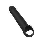 Черная насадка-удлинитель с вибрацией Vibrating Extender With Remote - Dream Toys - в Комсомольске-на-Амуре купить с доставкой