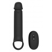 Черная насадка-удлинитель с вибрацией Vibrating Extender With Remote - Dream Toys - в Комсомольске-на-Амуре купить с доставкой