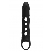 Черная насадка-удлинитель Vibrating Extender With Remote с вибрацией - Dream Toys - в Комсомольске-на-Амуре купить с доставкой