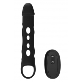 Черная насадка-удлинитель Vibrating Extender With Remote с вибрацией - Dream Toys - в Комсомольске-на-Амуре купить с доставкой