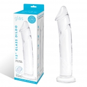 Большой стеклянный стимулятор 12’’ Glass Dildo With Veins   Flat Base - 28 см. - Glas