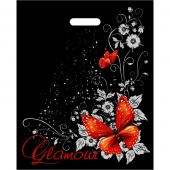 Черный пакет Glamour с вырубной ручкой (38х47 см) - Сима-Ленд - купить с доставкой в Комсомольске-на-Амуре