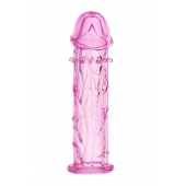 Розовая насадка фаллической формы - 12,5 см. - A-toys - в Комсомольске-на-Амуре купить с доставкой