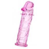 Розовая насадка фаллической формы - 12,5 см. - A-toys - в Комсомольске-на-Амуре купить с доставкой