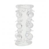 Прозрачная насадка на пенис с шипами и бугорками JELLY JOY LUST CLUSTER CLEAR - Dream Toys - в Комсомольске-на-Амуре купить с доставкой