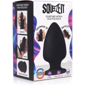 Черная мягкая анальная пробка Squeezable Medium Anal Plug - 11 см. - XR Brands