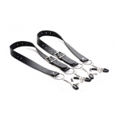 Ремни с зажимами для половых губ Spread Labia Spreader Straps with Clamps - XR Brands - купить с доставкой в Комсомольске-на-Амуре