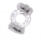 Прозрачное виброкольцо с двумя вибропульками - Toyfa Basic - в Комсомольске-на-Амуре купить с доставкой