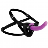 Лиловый поясной страпон Navigator Silicone G-Spot Dildo with Harness - 17,8 см. - XR Brands - купить с доставкой в Комсомольске-на-Амуре