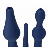 Набор из 3 универсальных насадок для анального душа Universal 3 Piece Silicone Enema Attachment Set - XR Brands - купить с доставкой в Комсомольске-на-Амуре