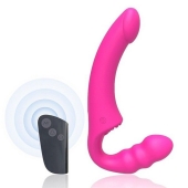 Розовый безремневой страпон Straples Strap-On Dildo - Erokay - купить с доставкой в Комсомольске-на-Амуре