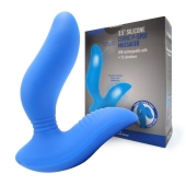 Синий вибромассажер простаты 3,5’’ Curve P-spot Massager - 12 см. - Erokay - в Комсомольске-на-Амуре купить с доставкой