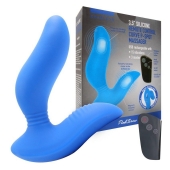 Синий вибромассажер простаты 3,5’’ Remote Control Curve P-spot Massager - 12 см. - Erokay - в Комсомольске-на-Амуре купить с доставкой
