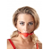 Силиконовый кляп-шар на чёрных ремешках Red Gag silicone - Orion - купить с доставкой в Комсомольске-на-Амуре