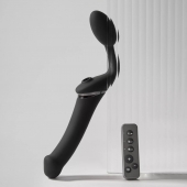 Черный безремневой вибрострапон Strap-On-Me Multi Orgasm Size XL - Strap-on-me - купить с доставкой в Комсомольске-на-Амуре