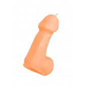 Оранжевая свеча в форме пениса - 47 гр. - Pecado - купить с доставкой в Комсомольске-на-Амуре