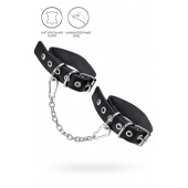 Черные оковы из одного ремешка с люверсами - Pecado - купить с доставкой в Комсомольске-на-Амуре