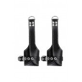 Черные подвесы с белой строчкой - Pecado - купить с доставкой в Комсомольске-на-Амуре