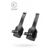 Черные подвесы с белой строчкой - Pecado - купить с доставкой в Комсомольске-на-Амуре