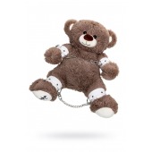 Бондажный набор: бурый мишка с белыми оковами и наручниками - Pecado - купить с доставкой в Комсомольске-на-Амуре