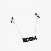 Зажимы на соски с кожаной подвеской BDSM - Crazy Handmade - купить с доставкой в Комсомольске-на-Амуре