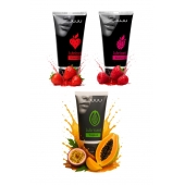 Набор из 3 съедобных лубрикантов JUJU (клубника, малина, тропические фрукты) - JuJu - купить с доставкой в Комсомольске-на-Амуре