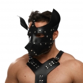 Черная кожаная маска «Собака» - Crazy Handmade - купить с доставкой в Комсомольске-на-Амуре