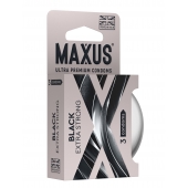 Черные утолщенные презервативы MAXUS Extra Strong с железным кейсом - 3 шт. - Maxus - купить с доставкой в Комсомольске-на-Амуре