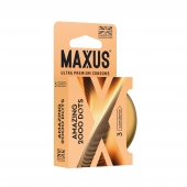 Точечные презервативы MAXUS 2000 Amazing Dots с железным кейсом - 3 шт. - Maxus - купить с доставкой в Комсомольске-на-Амуре