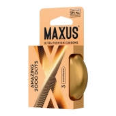 Точечные презервативы MAXUS 2000 Amazing Dots с железным кейсом - 3 шт. - Maxus - купить с доставкой в Комсомольске-на-Амуре