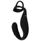 Черное эрекционное кольцо со стимуляцией промежности и анальной пробкой Cock Ring with RC Prostate Plug - Orion - в Комсомольске-на-Амуре купить с доставкой Черное эрекционное кольцо со стимуляцией промежности и анальной пробкой Cock Ring with RC Prostate Plug - Orion - в Комсомольске-на-Амуре купить с доставкой