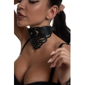 Фигурный чокер с узорами и золотистой фурнитурой - Crazy Handmade - купить с доставкой в Комсомольске-на-Амуре Фигурный чокер с узорами и золотистой фурнитурой - Crazy Handmade - купить с доставкой в Комсомольске-на-Амуре