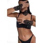 Фигурный набор для БДСМ-игр с узорами и золотистой фурнитурой - Crazy Handmade - купить с доставкой в Комсомольске-на-Амуре