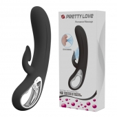 Черный вибратор-кролик Romance Massage - 24 см. - Baile купить в Комсомольске-на-Амуре с доставкой в Orgasmix.ru Черный вибратор-кролик Romance Massage - 24 см. - Baile