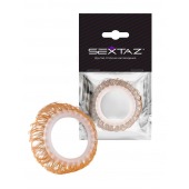 Эрекционное кольцо с бежевыми «ресничками» - Sextaz - в Комсомольске-на-Амуре купить с доставкой