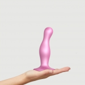 Розовая насадка Strap-On-Me Dildo Plug Curvy size M - Strap-on-me - купить с доставкой в Комсомольске-на-Амуре