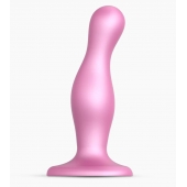 Розовая насадка Strap-On-Me Dildo Plug Curvy size M - Strap-on-me - купить с доставкой в Комсомольске-на-Амуре