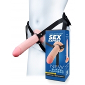 Мужской полый страпон на регулируемых ремешках - 22 см. - Sex Expert - купить с доставкой в Комсомольске-на-Амуре