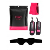Черно-розовый эротический набор: маска, наручники и повязка - Erokay - купить с доставкой в Комсомольске-на-Амуре