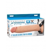 Телесный пустотелый фаллопротез 9’’ Hollow Silicone Strap-On - 24,1 см. - Pipedream - купить с доставкой в Комсомольске-на-Амуре