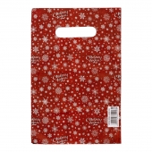 Красный подарочный новогодний пакет с вырубной ручкой (20х30 см) - Сима-Ленд - купить с доставкой в Комсомольске-на-Амуре