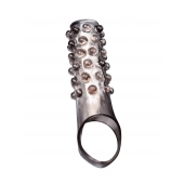 Дымчатая насадка на пенис с выпуклостями - 11 см. - Sex Expert - в Комсомольске-на-Амуре купить с доставкой