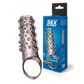 Дымчатая насадка на пенис с шипами и выпуклостями - 12 см. - Sex Expert - в Комсомольске-на-Амуре купить с доставкой