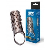 Дымчатая насадка на пенис с шипами и выпуклостями - 12,5 см. - Sex Expert - в Комсомольске-на-Амуре купить с доставкой