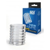 Прозрачная сквозная насадка на пенис с ребрышками - Sex Expert - в Комсомольске-на-Амуре купить с доставкой